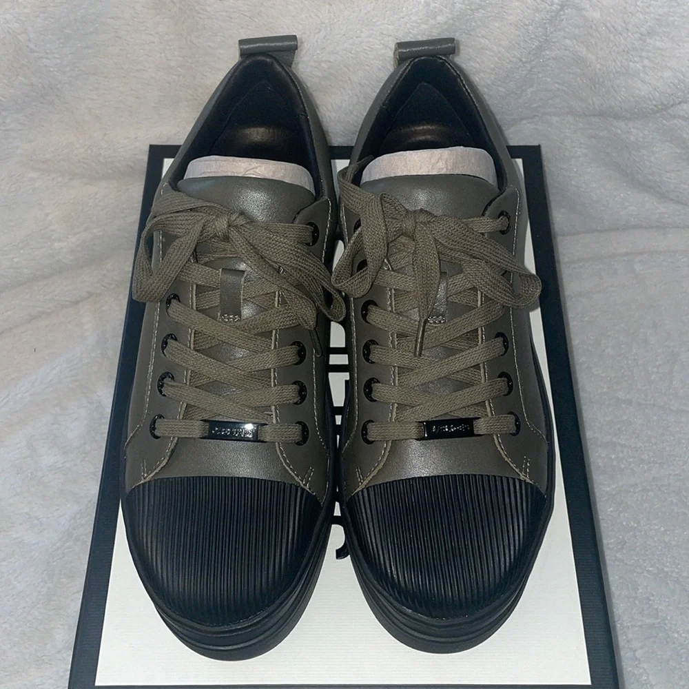 NWT J/SLIDES NOCARINA Cactus and Black Leather Sneaker - Picture 6 of 13